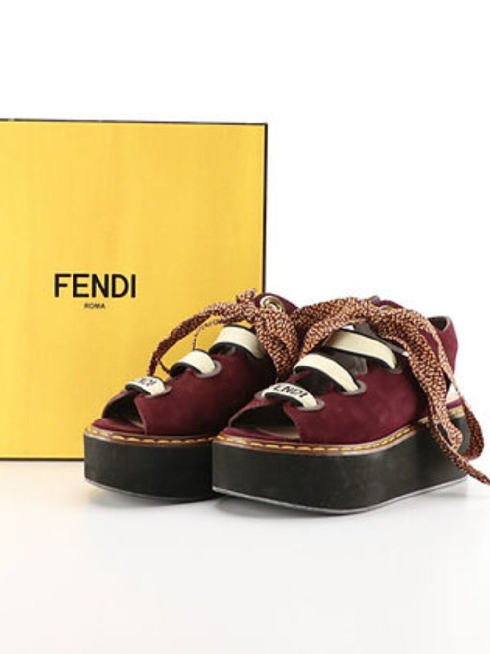 Fendi Platform Tie-up Sandals